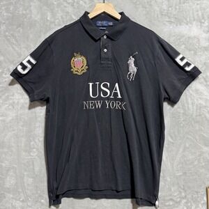 Polo‎ Ralph Lauren Big Pony Polo Shirt Men's XXL USA New York Chief Keef Y2K 90s